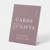 Mauve Moderne Monogrammkarten und Geschenke Sockelschild (Vorderseite)
