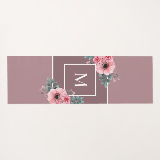 Mauve Monogram Beste Mama je Personalisierter Yogm Yogamatte (Rückseite (Horizontal))