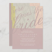 Mauve Moods Typografie Brautparty Modern Einladung (Vorne/Hinten)