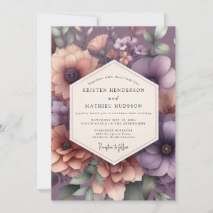 Mauve Moody Bloom Hochzeit Einladung