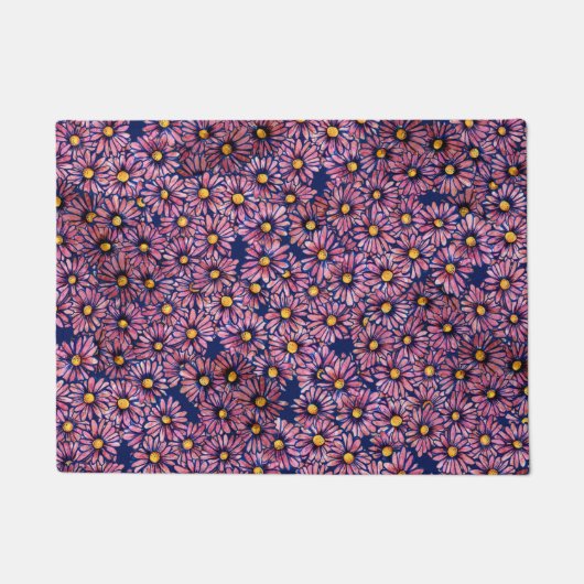 Mauve Moody Daisies Fußmatte (Vorderseite)