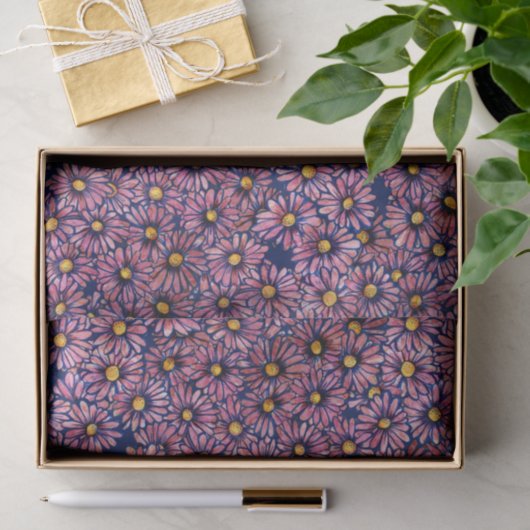 Mauve Moody Daisies Seidenpapier (Geschenk)
