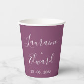 Mauve moody Minimalistischer schlichter Kaffee m Pappbecher (Vorderseite)