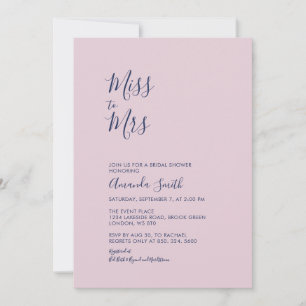 Mauve & Navy   Einfache minimale Bridal Shower Einladung