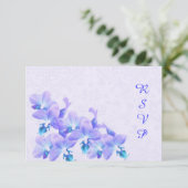 Mauve Orchids RSVP Card Karte (Stehend Vorderseite)