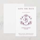Mauve Ornamental Border with Crown & Initials (Vorne/Hinten)