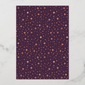 Mauve Over the Moon Foto Geburtskarte Folieneinladung (Rückseite)