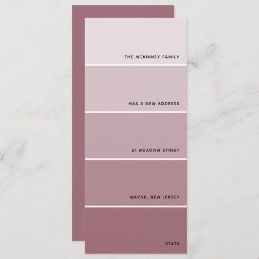 Mauve Paint Swatch Ankündigung (Vorne/Hinten)