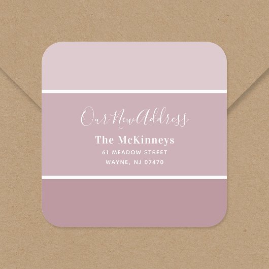 Mauve Paint Swatch neue Adresse Quadratischer Aufkleber