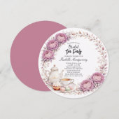 Mauve Palette Tea Party Bridal Shower Einladung (Vorne/Hinten)