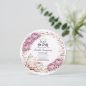 Mauve Palette Tea Party Bridal Shower Einladung (Stehend Vorderseite)