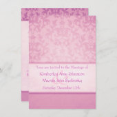 Mauve Pastel Damask feierliche Hochzeitseinladung Einladung (Vorne/Hinten)