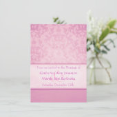Mauve Pastel Damask feierliche Hochzeitseinladung Einladung (Stehend Vorderseite)