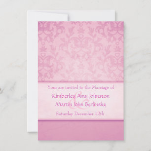 Mauve Pastel Damask feierliche Hochzeitseinladung Einladung