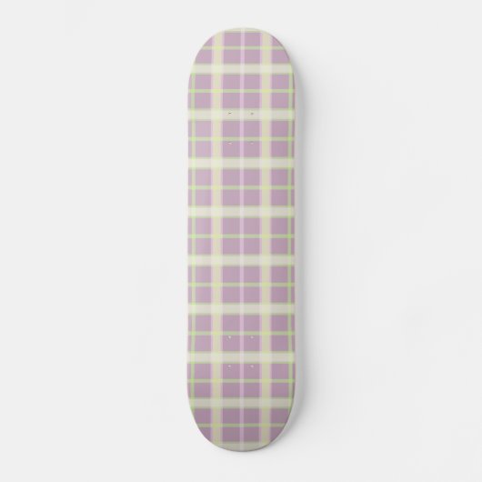 Mauve & Pastelle Kariert Skateboard (Vorderseite)