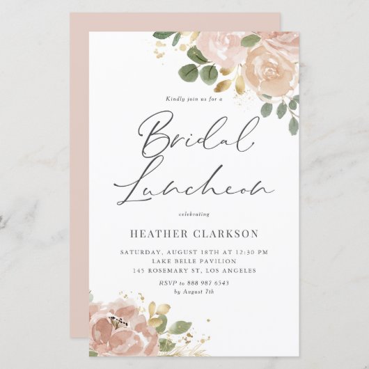 Mauve Peach Blume Bridal Luncheon (Vorne/Hinten)