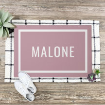 Mauve Personalisiert Familienname Doormat