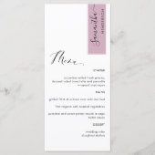 Mauve Personalisiert mit Gast Name Elegante Menü Menükarte (Vorderseite)