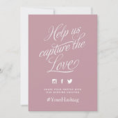 Mauve Personalisiert Wedding Hashtag Sign (Vorderseite)