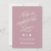 Mauve Personalisiert Wedding Hashtag Sign (Rückseite)