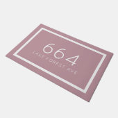 Mauve Personalisierte Adressnummer Fußmatte (Schrägansicht)