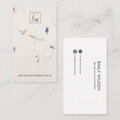 MAUVE PETAL HANDMADE PAPIER STUD EARRING DISPLAY VISITENKARTE (Vorne/Hinten)