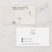 MAUVE PETAL HANDMADE PAPIER STUD EARRING DISPLAY VISITENKARTE (Vorne/Hinten)