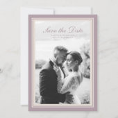 Mauve Photo Wedding Save the Date Card Einladung (Vorderseite)