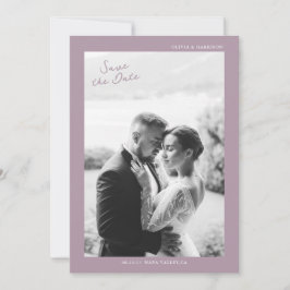 Mauve Photo Wedding Save the Date Card Einladung