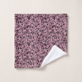Mauve pink and Charcoal Camo abstract Badhandtuch Set (Waschlappen)