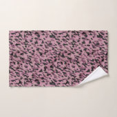 Mauve pink and Charcoal Camo abstract Badhandtuch Set (Handtuch)