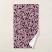 Mauve pink and Charcoal Camo abstract Badhandtuch Set (Handtuch)