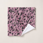 Mauve pink and Charcoal Camo abstract Badhandtuch Set (Waschlappen)