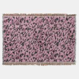 Mauve pink and Charcoal Camo abstract Decke