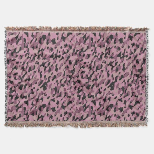 Mauve pink and Charcoal Camo abstract Decke (Vorderseite)