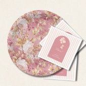 Mauve Pink And Golden Brown Floral Accents Pappteller