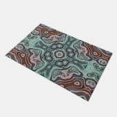 Mauve Pink Aquamarin Green Angesagt Orient Bali Ar Fußmatte (Schrägansicht)