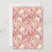 Mauve Pink Balloons, Stripes Bloom Baby Dusche Einladung (Rückseite)