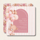 Mauve Pink Balloons, Stripes Bloom Baby Dusche Einladung