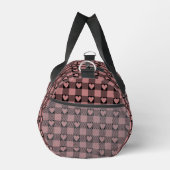 Mauve Pink Black Buffalo Heart Plaid Duffle Bag (Rechts)