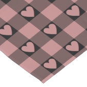 Mauve Pink Black Buffalo Heart Plaid Table Runner Kurzer Tischläufer (Ecke)