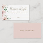 Mauve Pink Blumenspulendusche Windelwaschkarte Platzkarte (Vorne/Hinten)