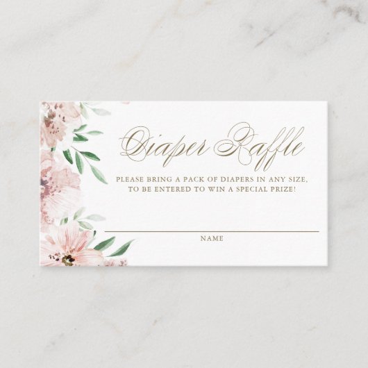 Mauve Pink Blumenspulendusche Windelwaschkarte Platzkarte (Vorderseite)