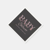 Mauve Pink Elegant Floral Chic Girl's Baby Shower Serviette (Ecke)