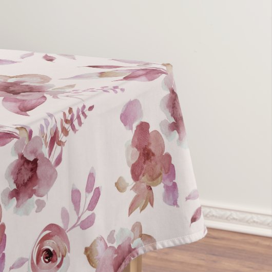 Mauve Pink Elegant Floral Chic Girl's Baby Shower Tischdecke (Beispiel)