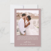 Mauve Pink Five Foto Collage Script Hochzeit Dankeskarte (Rückseite)
