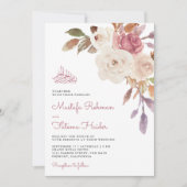 Mauve Pink Floral Bouquet Islamische Hochzeit Einladung (Vorderseite)