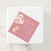 Mauve Pink Florals, Balloons Niedlich Teddy Bär Geschenkanhänger (Beispiel)