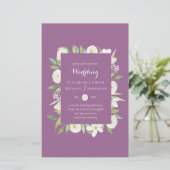 Mauve Pink Green Floral Budget Hochzeit Einladung (Stehend Vorderseite)