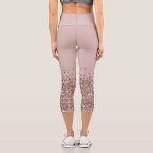 Mauve Pink Imitats Glitzer Yoga Pants Capri Leggings (Rückseite)